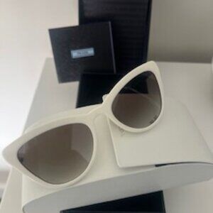 NWT Prada Catwalk Sunglasses White Retro